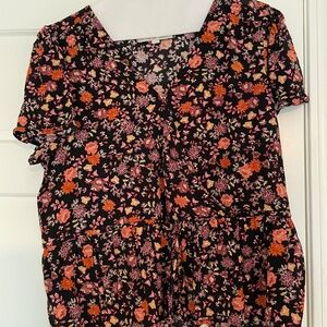 LOFT short sleeve front wrap shirt